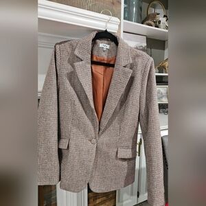 Fate Houndstooth Plaid Women's Blazer - Medium